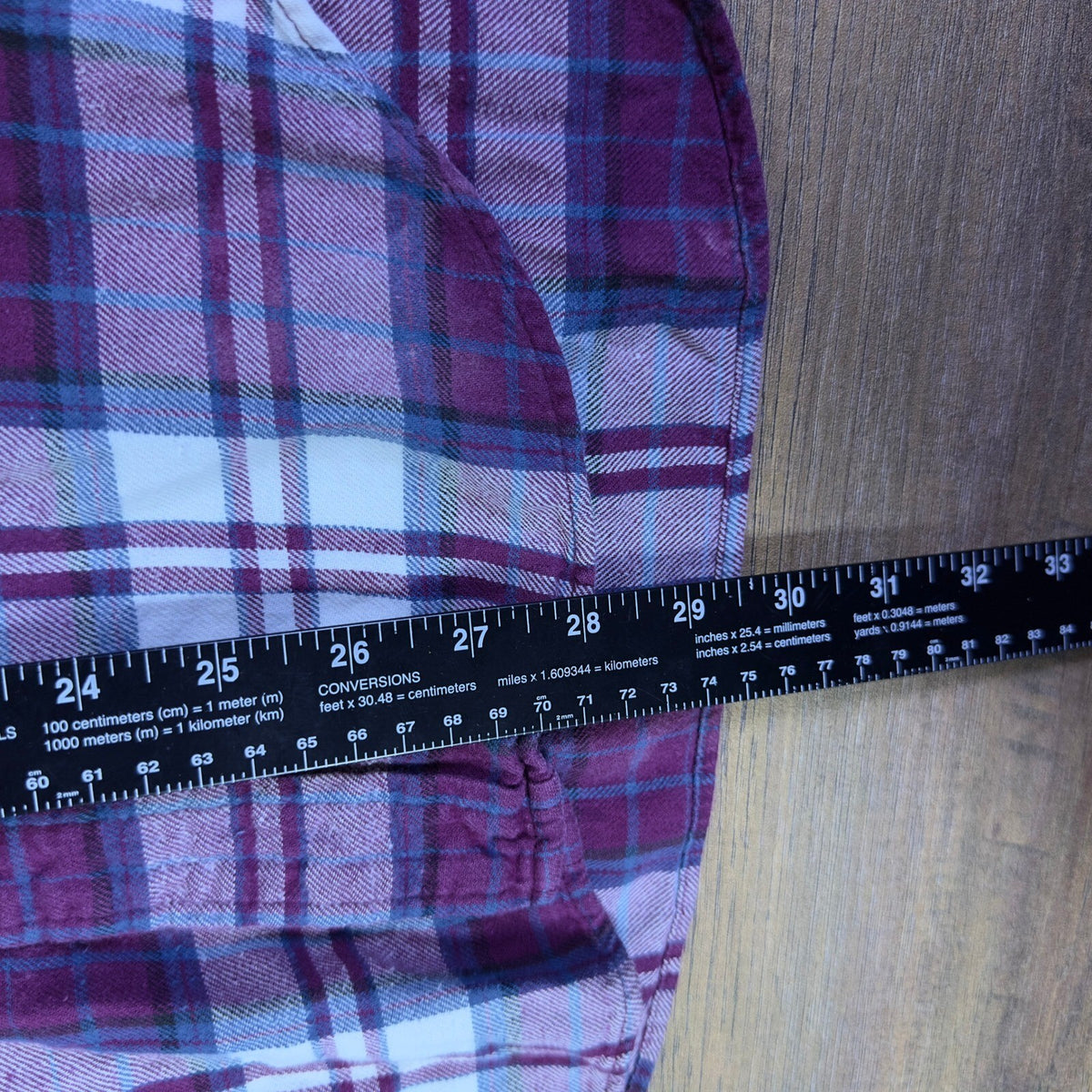 North Crest Plaid Flannel Shirt Purple Teal Grunge Workwear