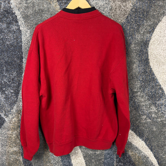 Vintage 90s Jerzees Embroidered Sweatshirt Womens XL Red