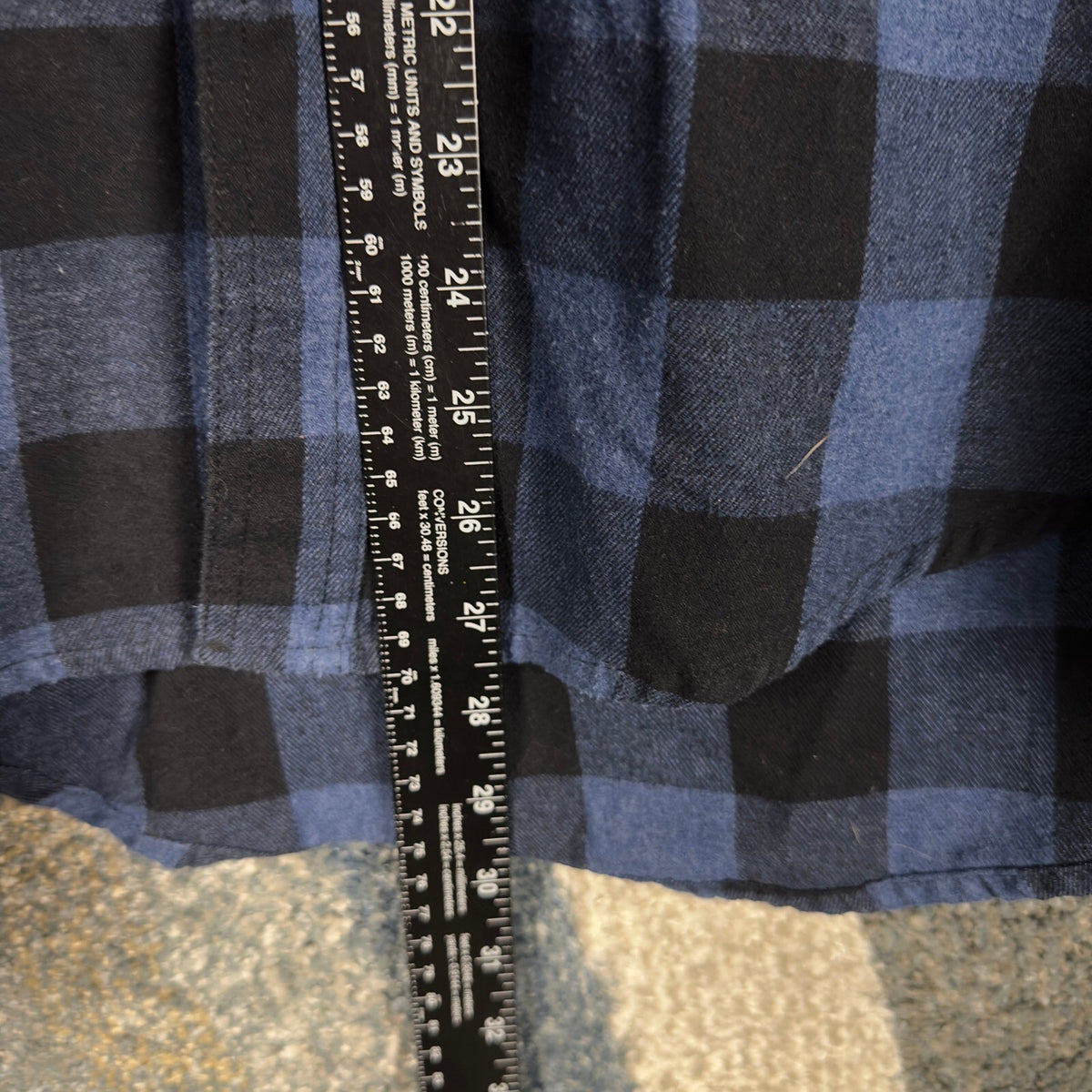 Rugged Wear Buffalo Plaid Flannel Shirt Mens L Blue Black