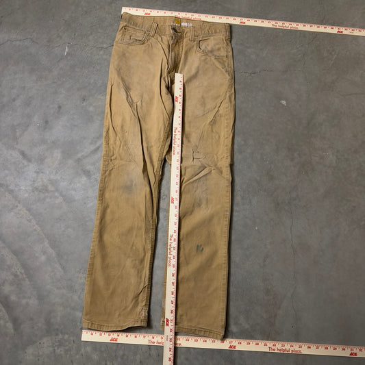 Carhartt Relaxed Fit Pants Mens 30x32 Tan Baggy Workwear