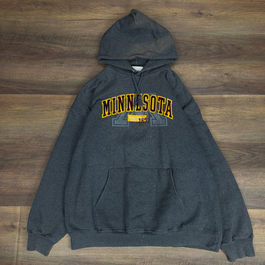 Hanes Minnesota Golden Gophers Hoodie Gray Mens XL Vintage