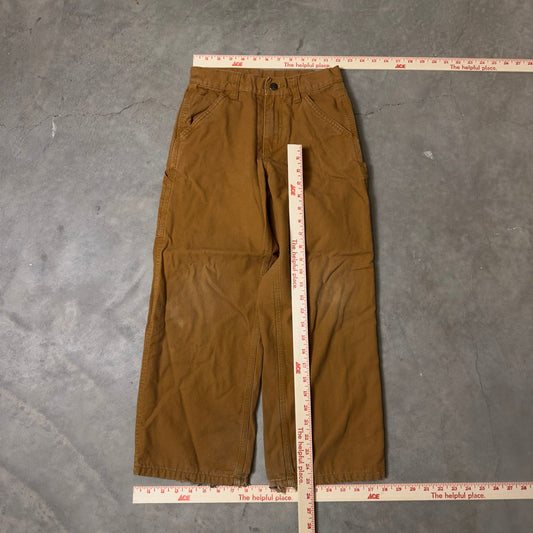 Carhartt Flannel Lined Pants Kids Size 10 Brown Baggy