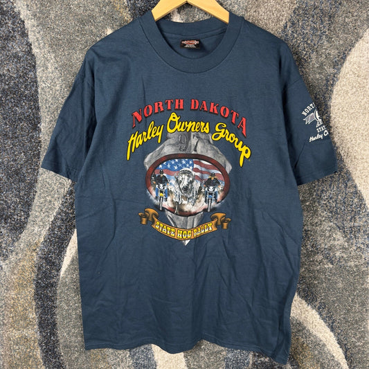 Vintage 1997 Harley Davidson HOG Rally T-Shirt Mens L Medora