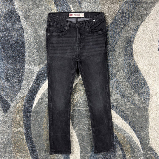 Levis 510 Skinny Jeans Womens 12 Black Faded Stretch Grunge