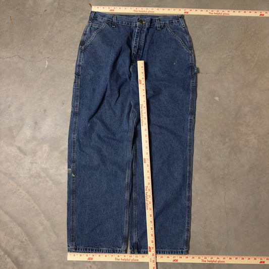 Carhartt Dungaree Carpenter Jeans Mens 36x30 Blue Workwear