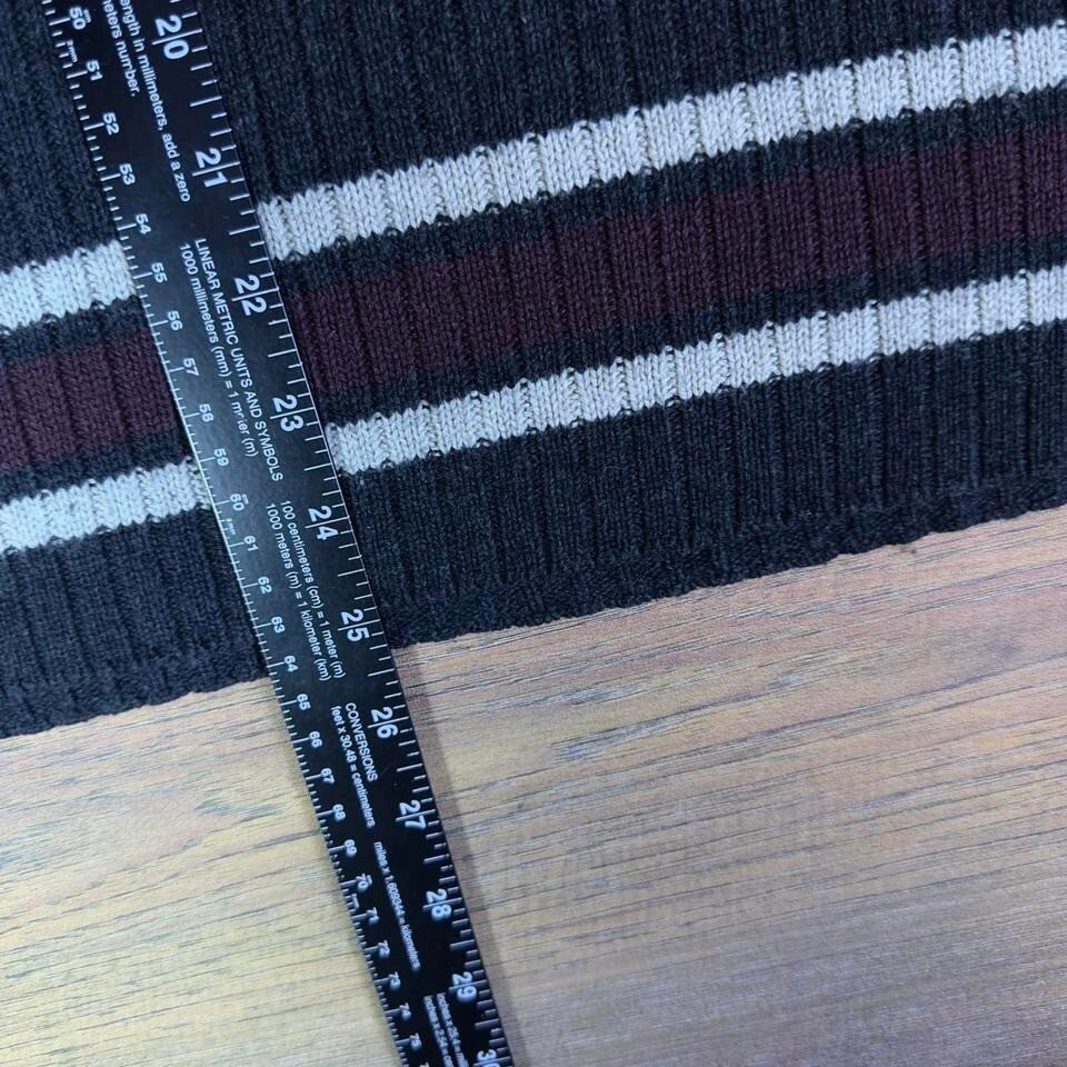Vintage 90s Arizona Jean Company V Neck Sweater Mens M Black Striped
