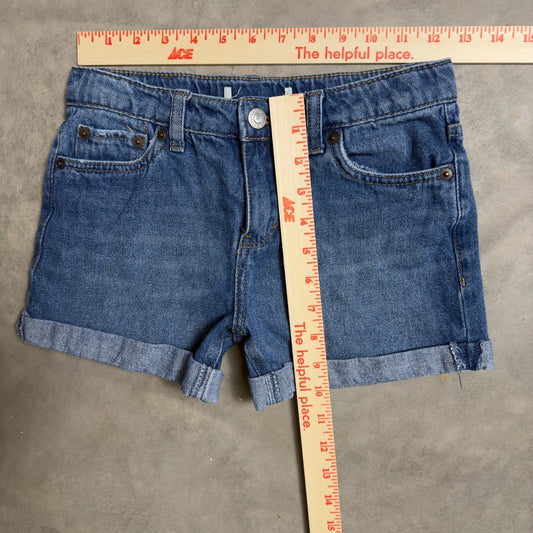Levi's Denim Shorts Girls 22 Blue Cuffed Summer Casual Heritage Baggy