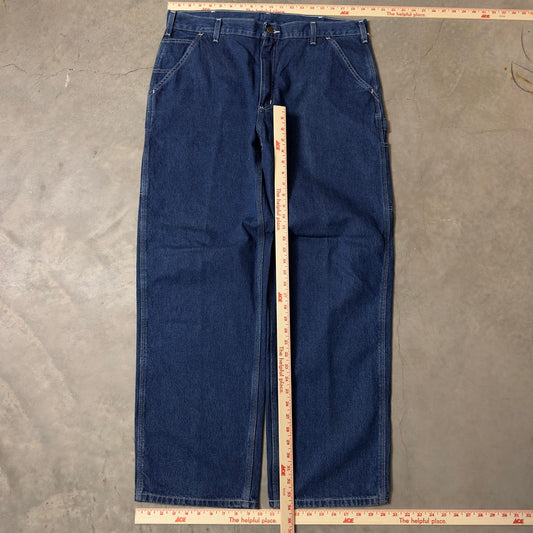 Carhartt Dungaree Carpenter Jeans Mens 38x32 Blue Workwear
