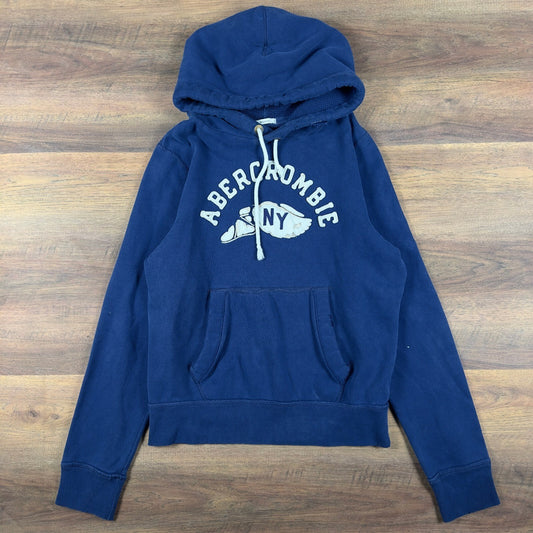 Abercrombie & Fitch Muscle Fit Hoodie Mens XL Navy Graphic
