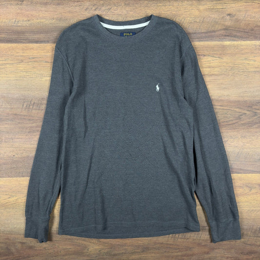 Polo Ralph Lauren Waffle Knit Thermal Shirt Mens L Charcoal
