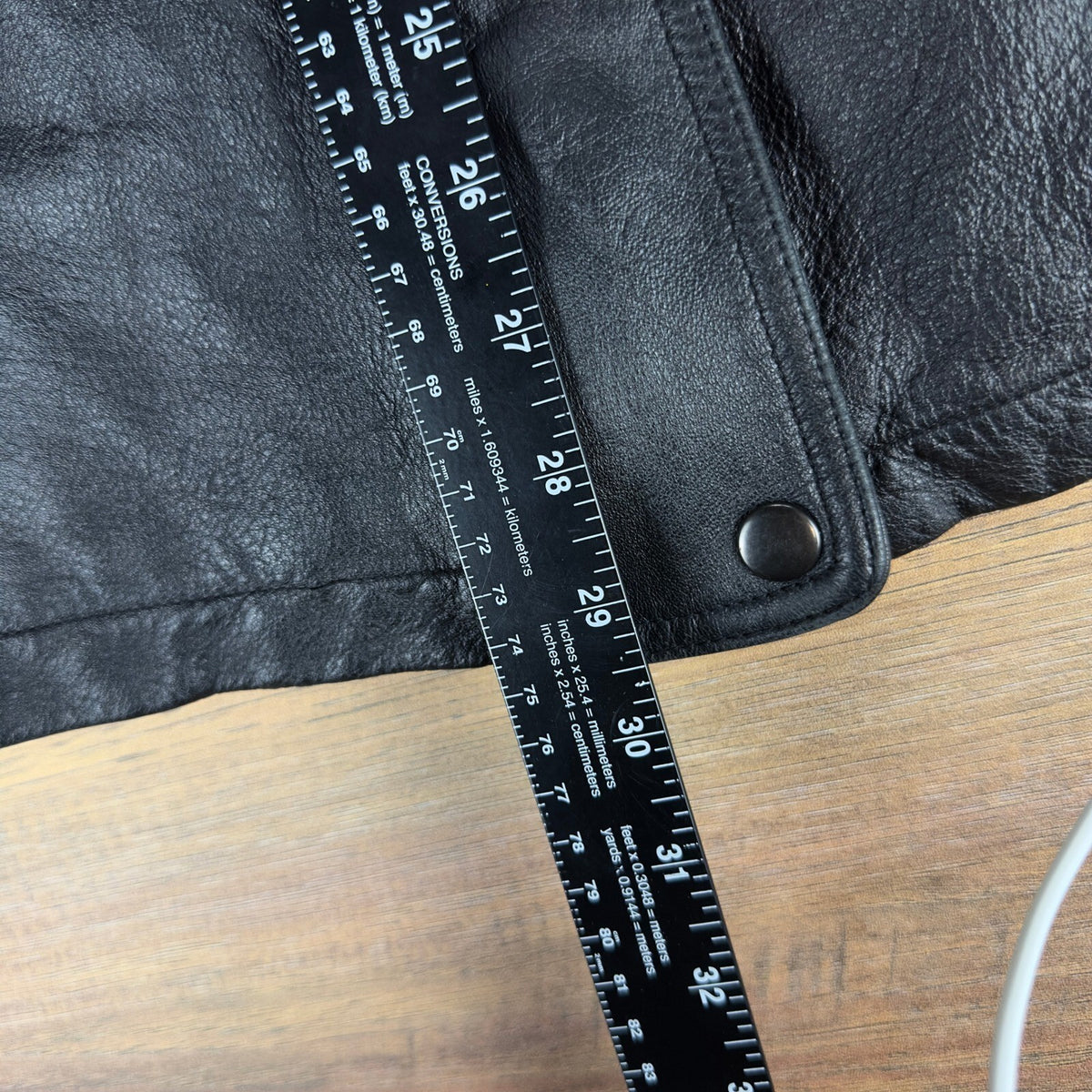 Field Gear Mens Vintage Black Leather Parka Real Fox Tail Fur Hood Thermolite S