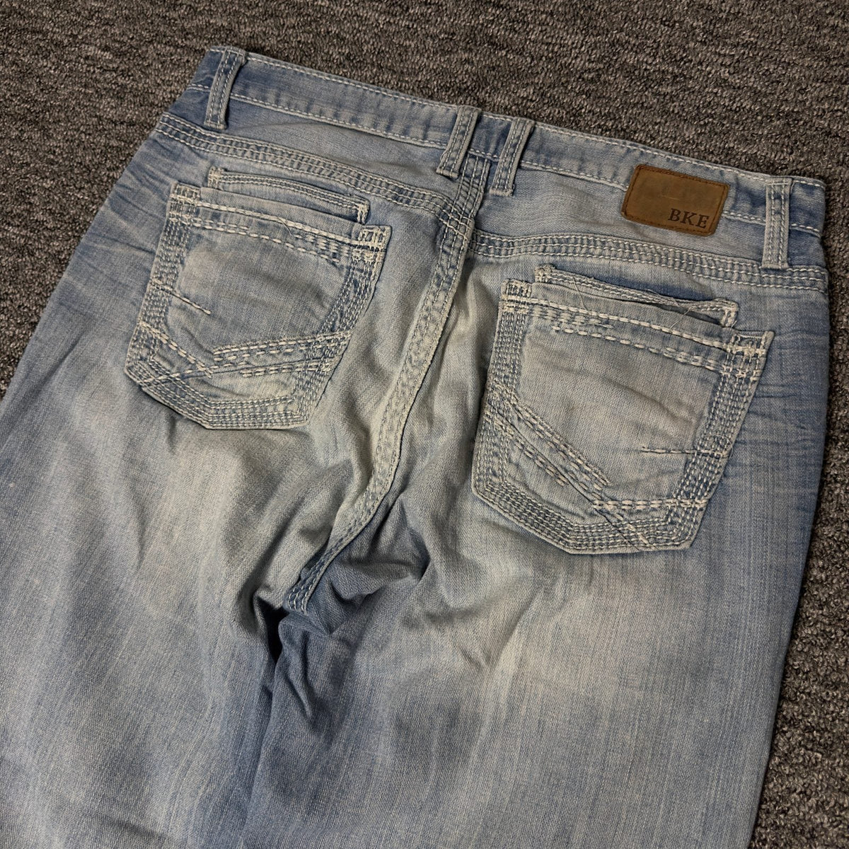 BKE Tyler Bootcut Jeans Mens 36S Light Wash Western Y2K