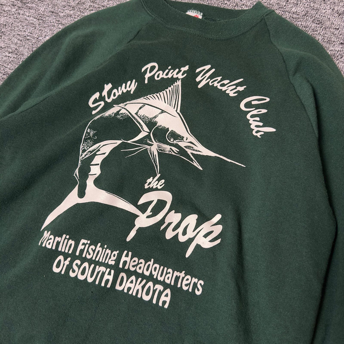 Vintage Stony Point Yacht Club Marlin Crewneck Green L
