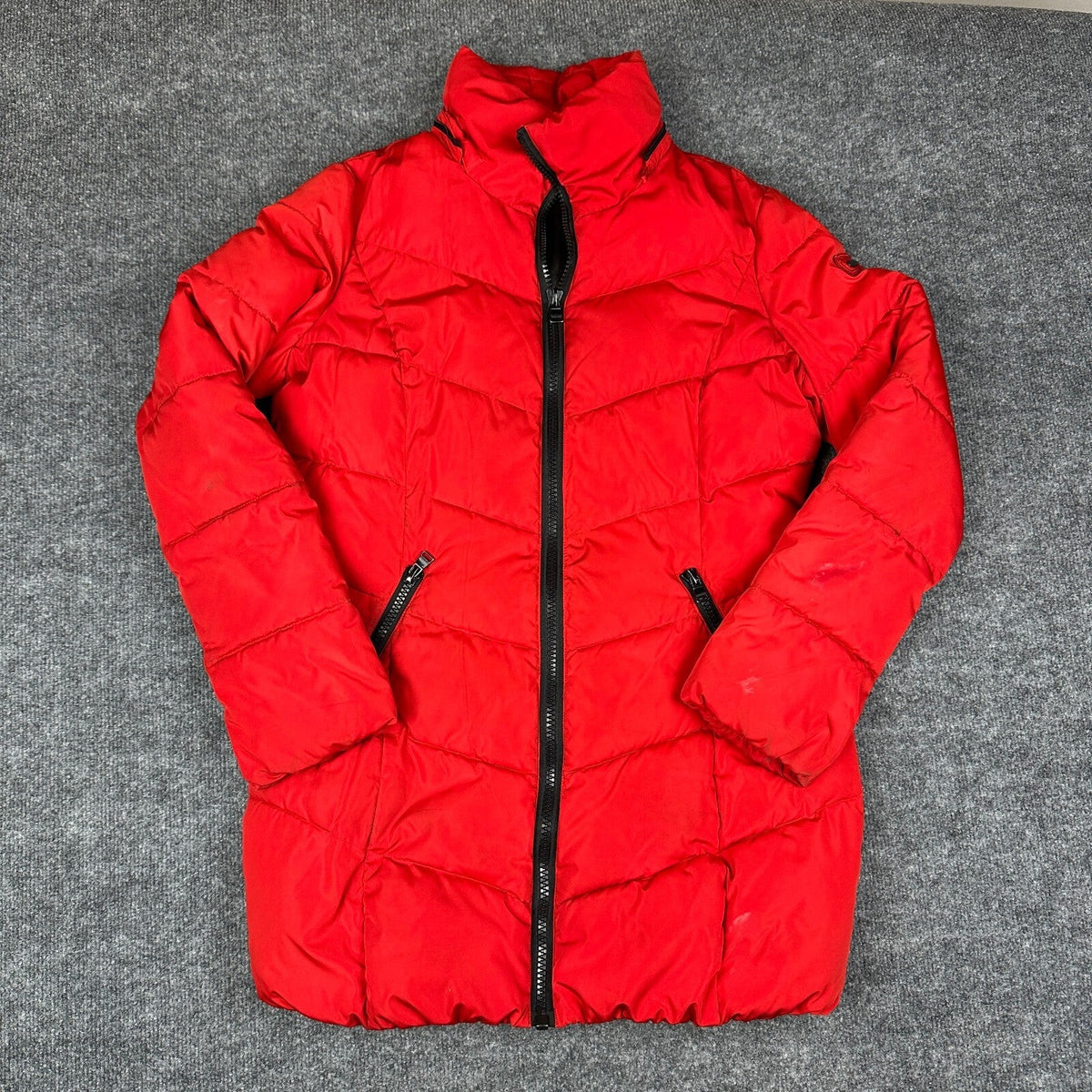 Calvin Klein Puffer Jacket Womens S Red Winter Coat