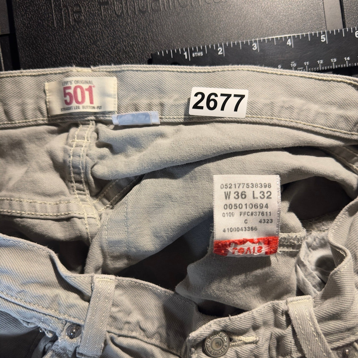 Y2K Levi's 501 Original Straight Jeans Mens 36x32 Gray