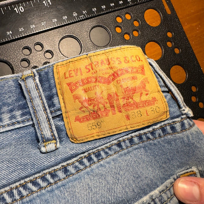 Levis 559 Relaxed Straight Jeans Mens 38x30 Light Wash Baggy