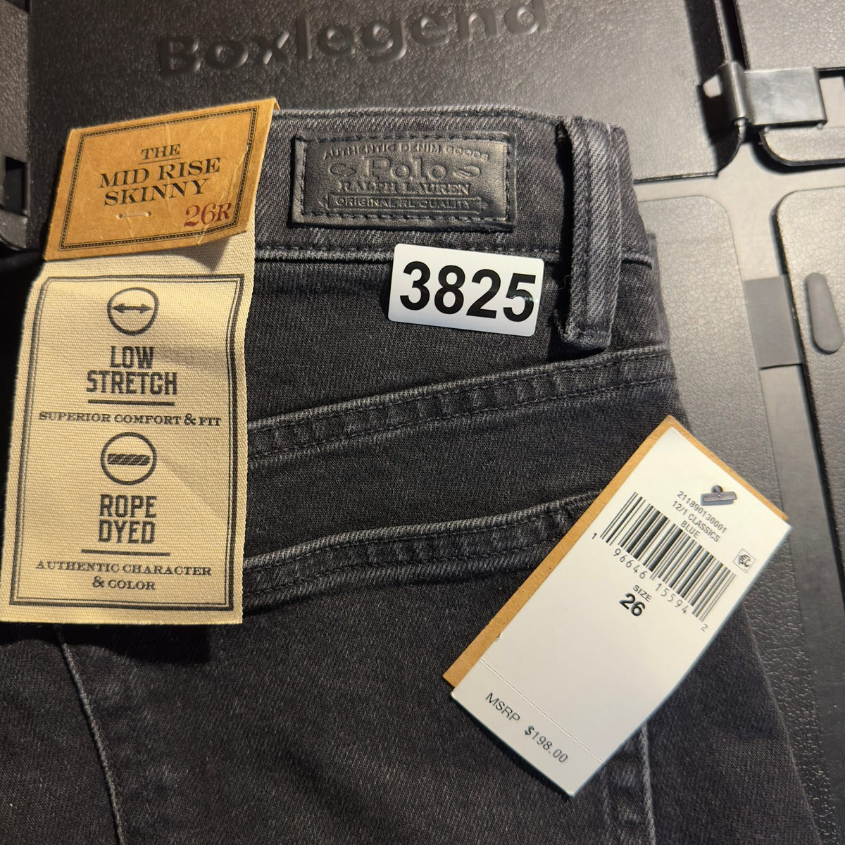 NWT Polo Ralph Lauren Mid Rise Skinny Jeans 26 Black