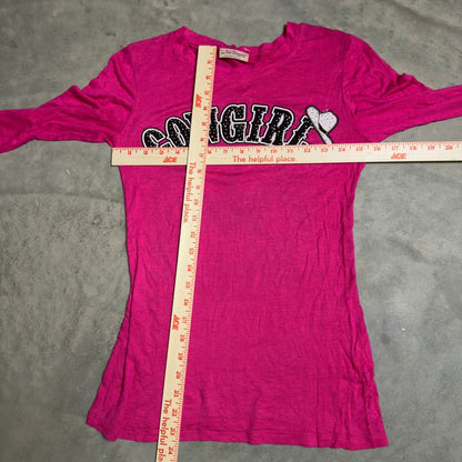 Y2K From Los Angeles Cowgirl Graphic Top Womens Small Pink