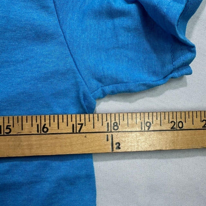Gildan Men's T-Shirt Small Blue Heavy Cotton Crew Neck Short
