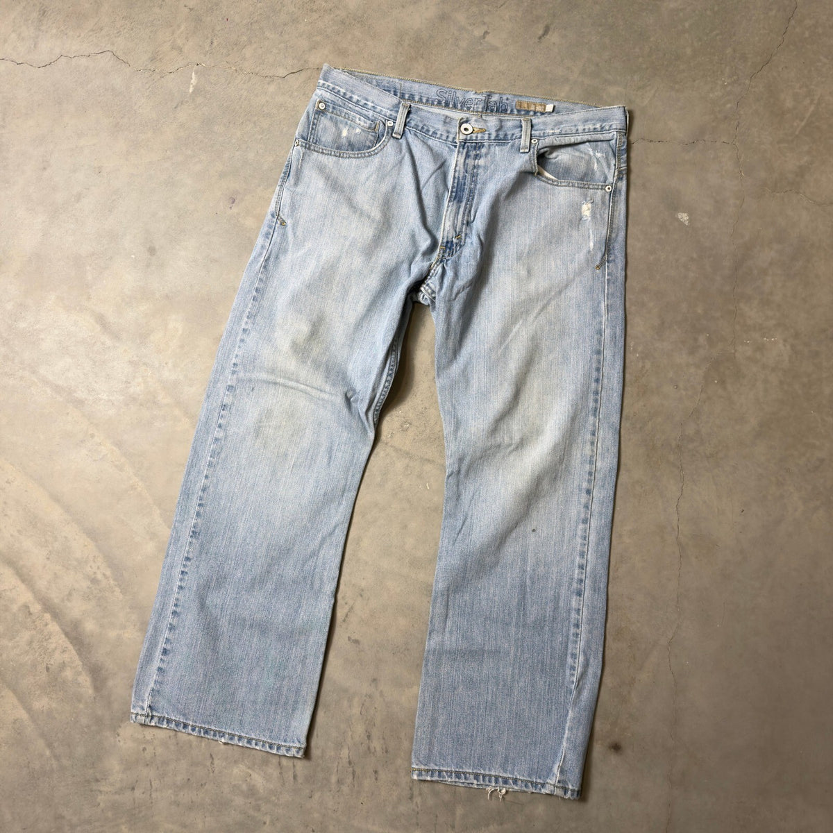 Vintage SilverTab Bootcut Jeans Mens 36x30 Light Wash Baggy