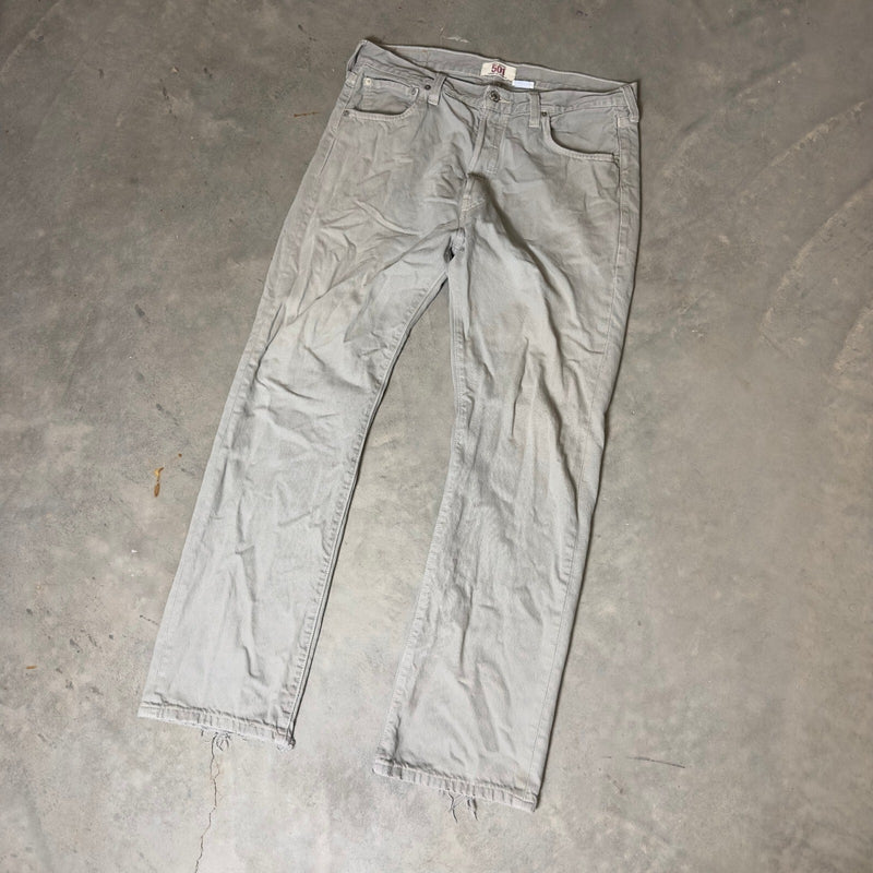 Y2K Levi's 501 Original Straight Jeans Mens 36x32 Gray