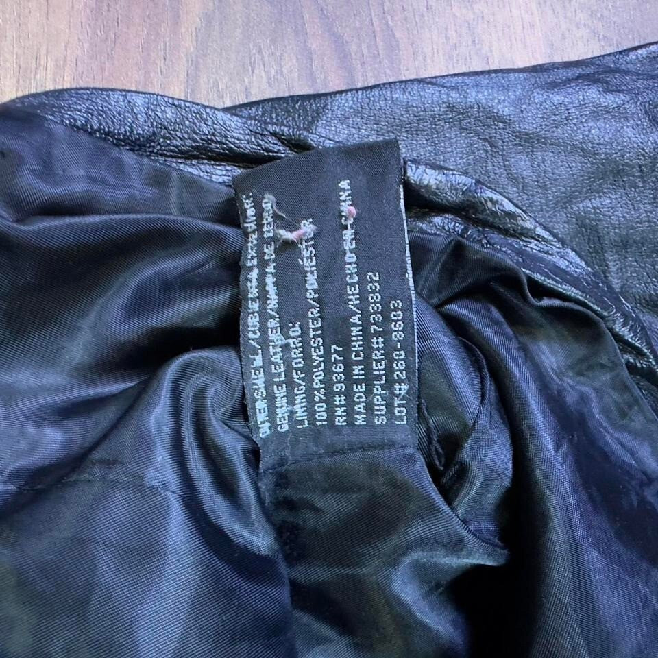 Worthington Leather Jacket Women's XL Black Zip Front