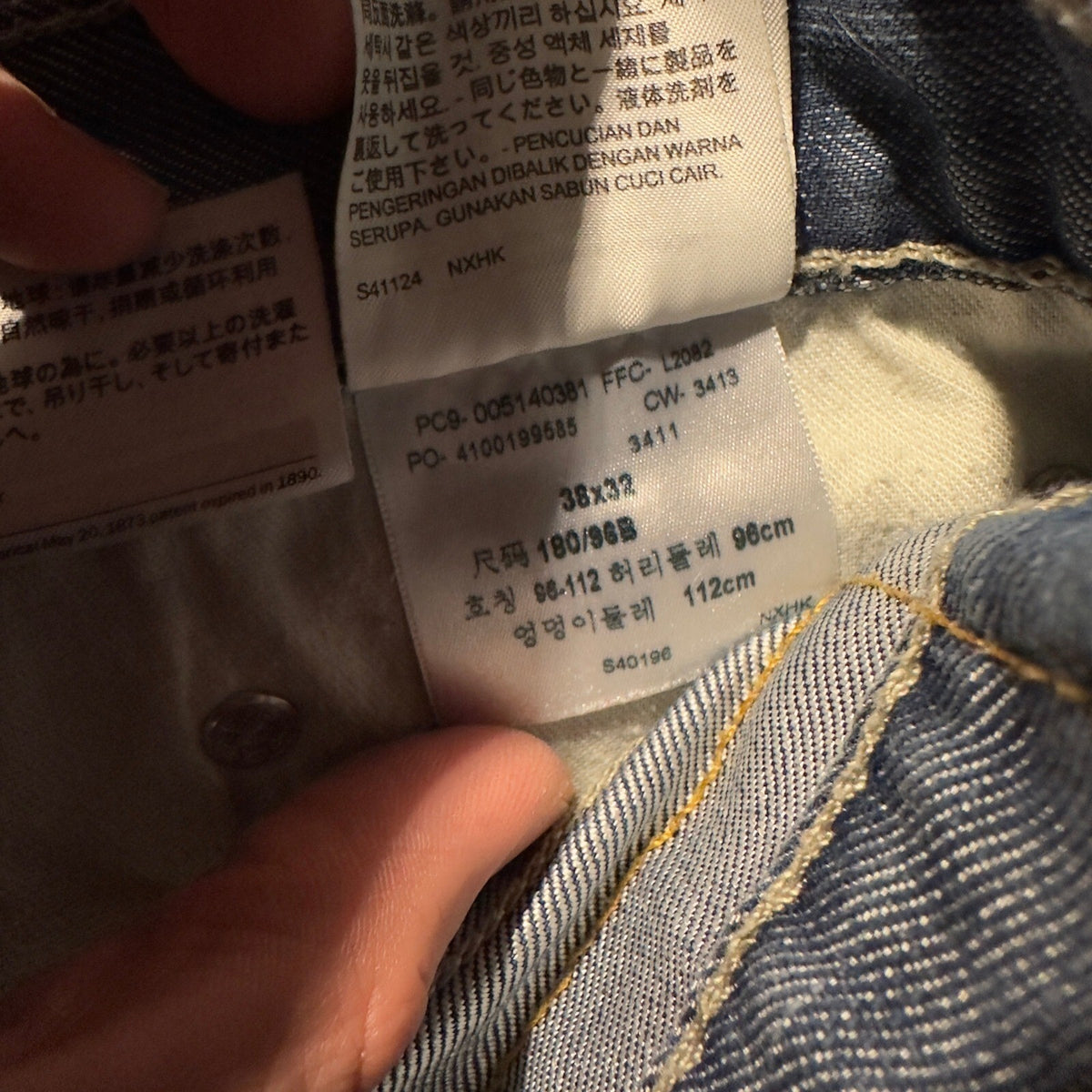 Levi's 514 Straight Jeans Mens 38x32 Blue Medium Wash Baggy