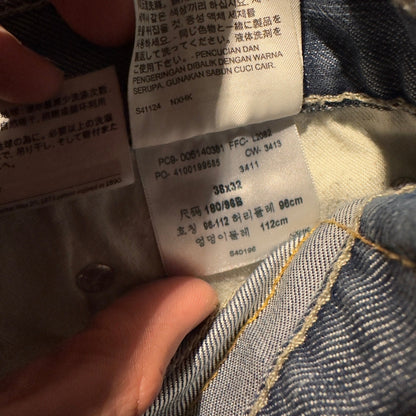 Levi's 514 Straight Jeans Mens 38x32 Blue Medium Wash Baggy