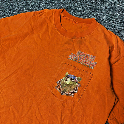 One-Eyed Jack's Saloon Sturgis Pocket Tee Mens Orange Biker