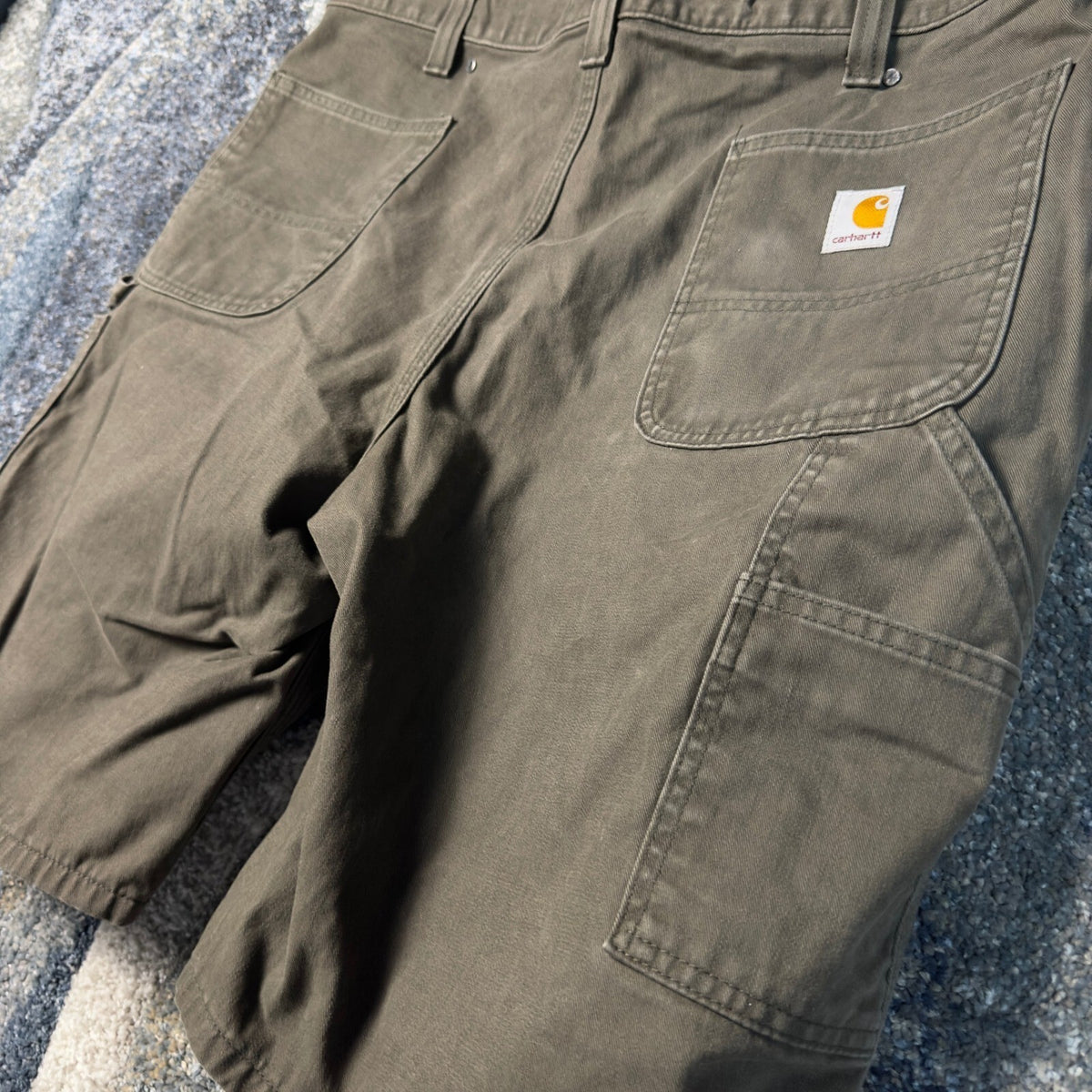 Carhartt B147 Canvas Work Shorts Mens 40 Olive Green Baggy