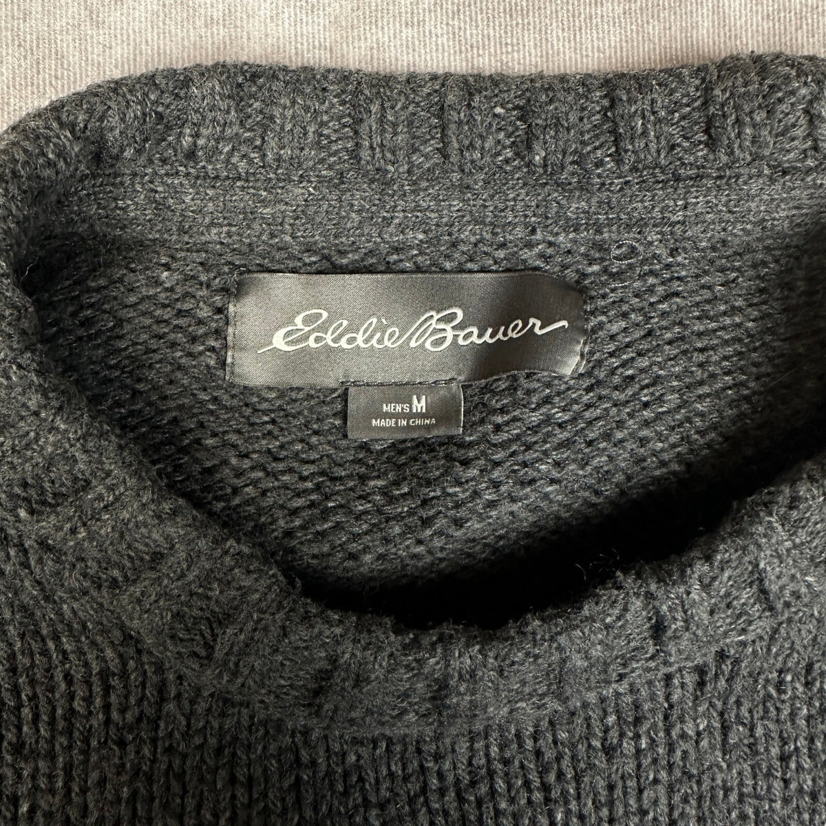 Eddie Bauer Fair Isle Sweater Mens M Gray Heritage Outdoor