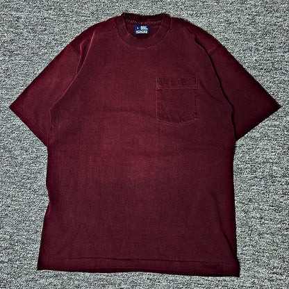 Vintage Honors Pocket Tee Mens L Maroon Made in USA