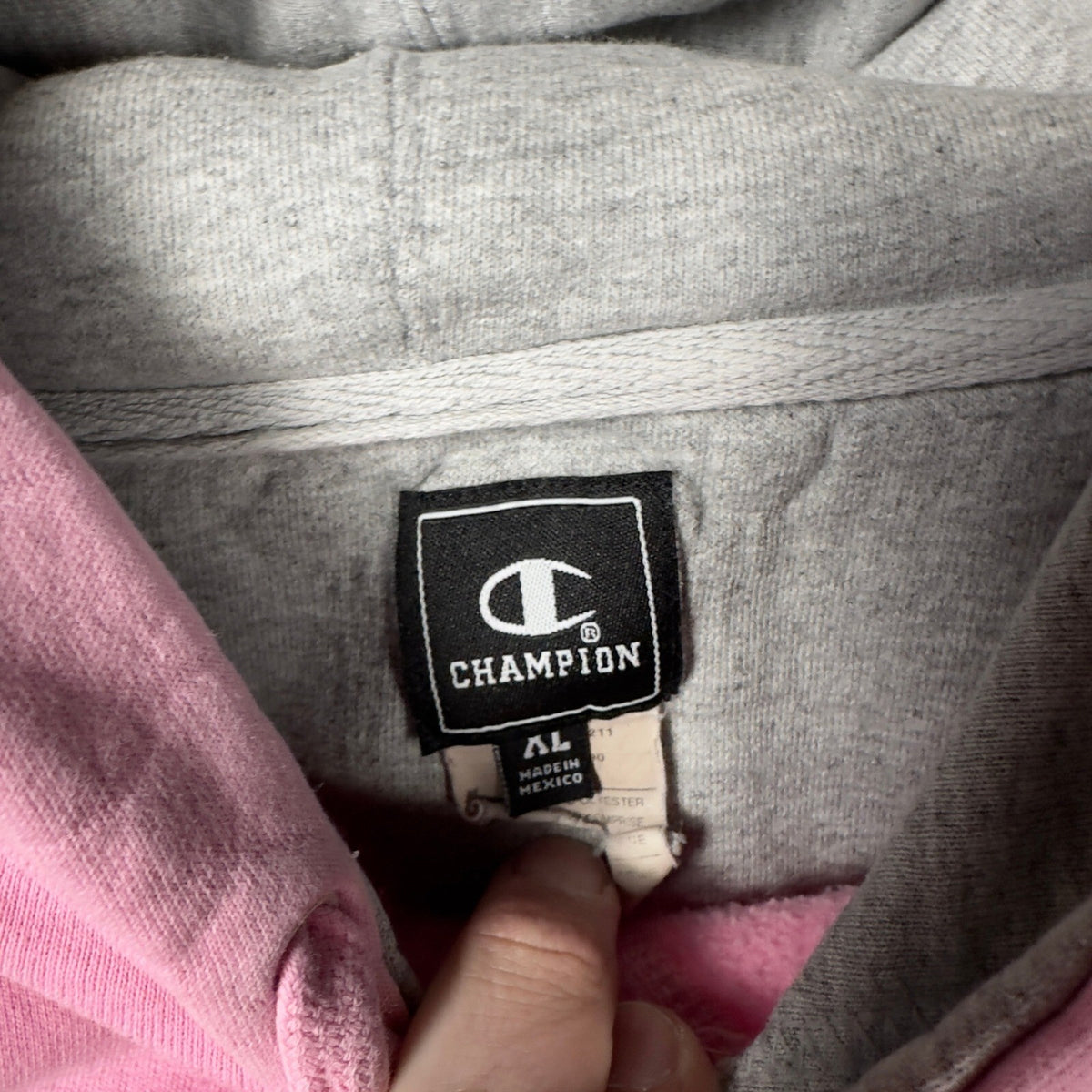 Y2K Champion Hoodie Mens XL Pink Oversized Barbiecore Boxy