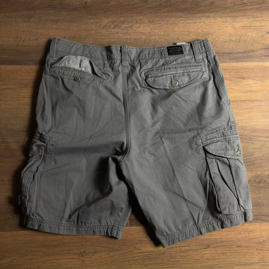 Quiksilver Cargo Shorts Mens 36 Grey Straight Baggy Skater