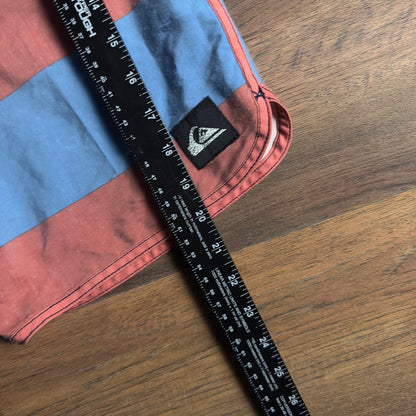 Quiksilver Board Shorts Mens 29 Blue Coral Striped Checkered