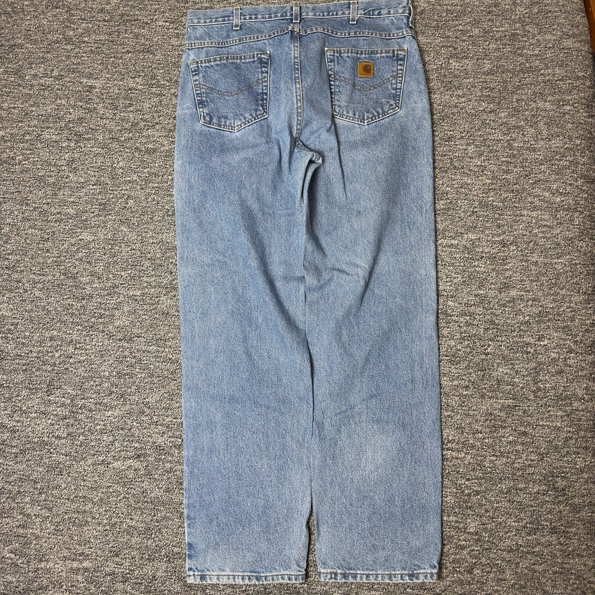 Carhartt Relaxed Fit Jeans Mens 38x34 Light Wash Workwear