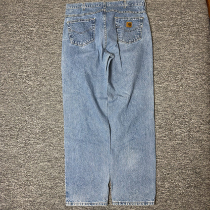 Carhartt Relaxed Fit Jeans Mens 38x34 Light Wash Workwear