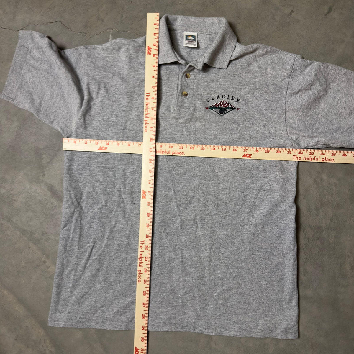 Vintage Cotton Deluxe Glacier Polo Mens L Gray