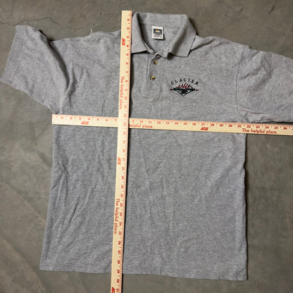 Vintage Cotton Deluxe Glacier Polo Mens L Gray