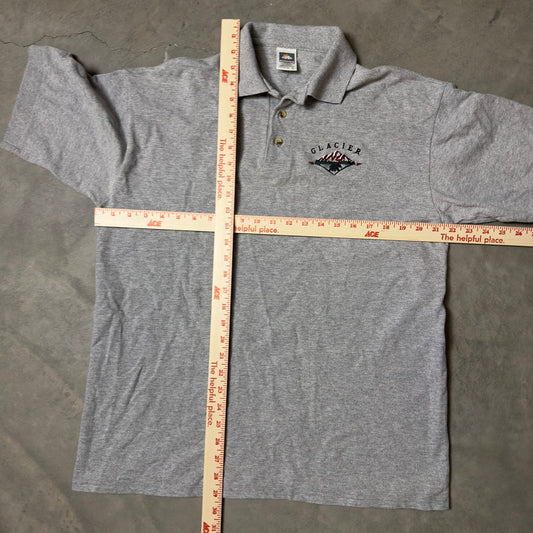 Vintage Cotton Deluxe Glacier Polo Mens L Gray