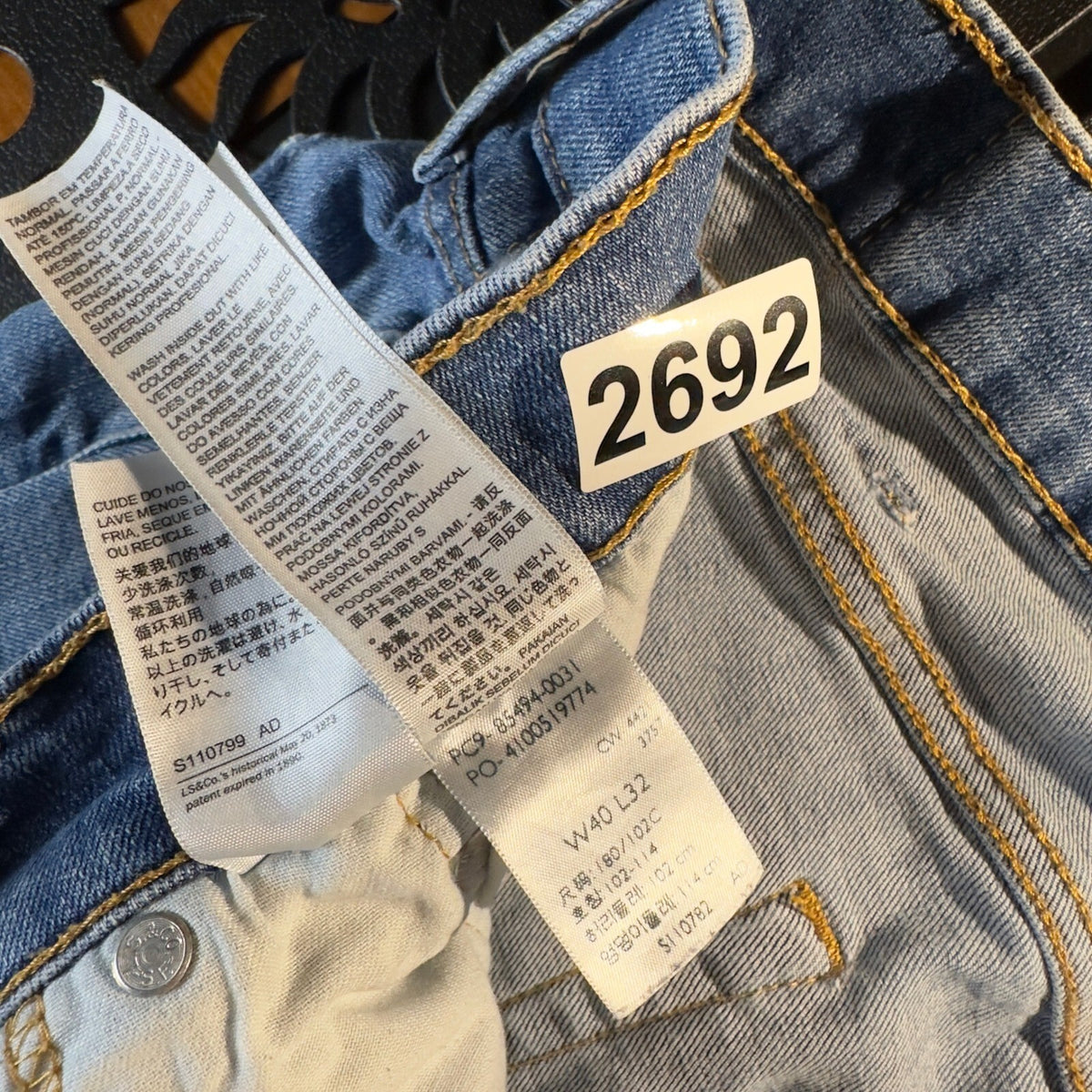 Levi's 505 Regular Fit Jeans Mens 40x32 Blue Baggy