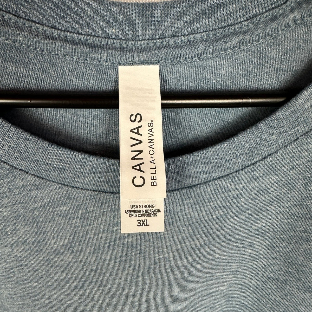 NWT Bella Canvas T-Shirt Lot of 3 Mens 3XL Blue Denim Heathered Streetwear Basic