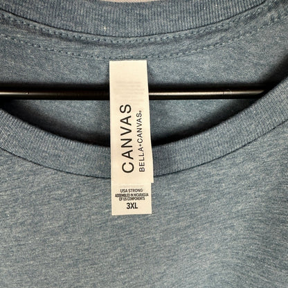 NWT Bella Canvas T-Shirt Lot of 3 Mens 3XL Blue Denim Heathered Streetwear Basic