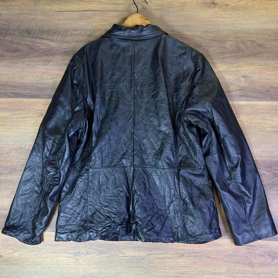 Worthington Leather Jacket Women's XL Black Zip Front