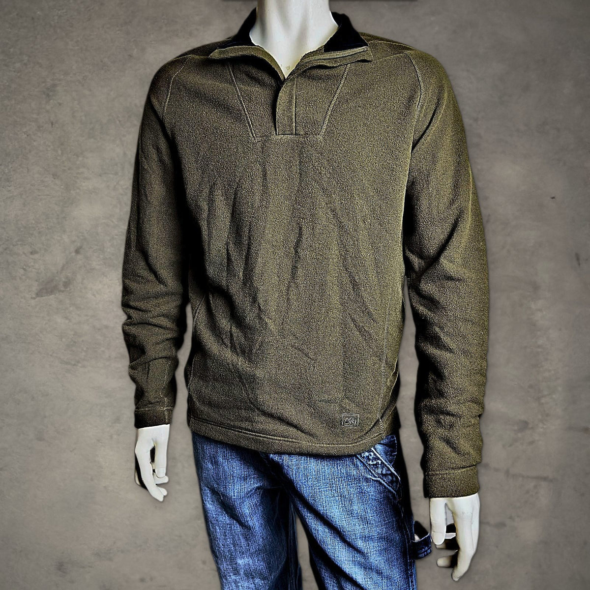 REI Fleece Pullover Mens M Olive Green Gorpcore