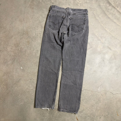 Vintage Levis 501 Jeans Mens 32x32 Black Straight Leg Baggy 90s Made in USA