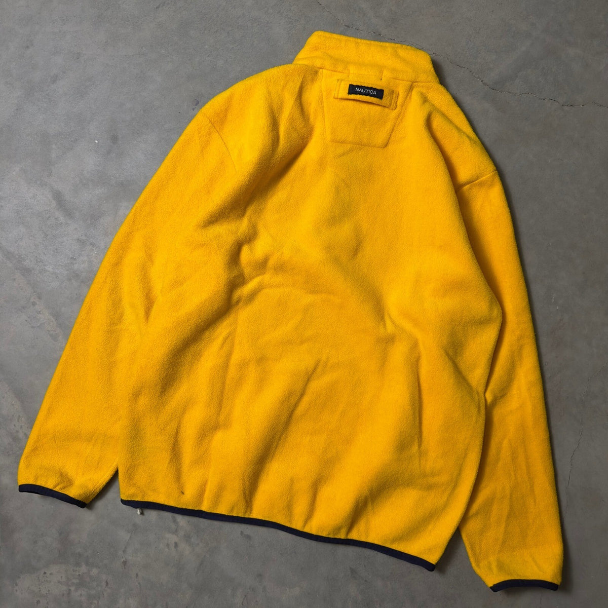 Vintage Nautica Fleece Quarter Zip Men M Yellow 90s