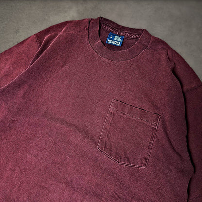 Vintage Honors Pocket Tee Mens L Maroon Made in USA