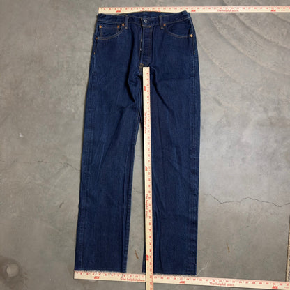 Levi's 501 Original Fit Jeans Mens 36x31 Indigo Blue Raw Hem Baggy Streetwear