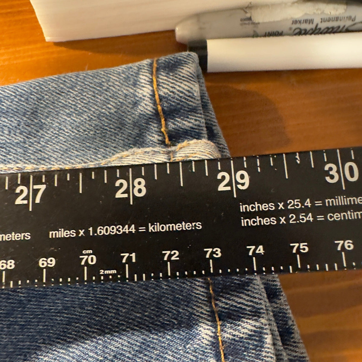 Levi's 505 Regular Fit Jeans Mens 38x29 Blue Baggy Grunge